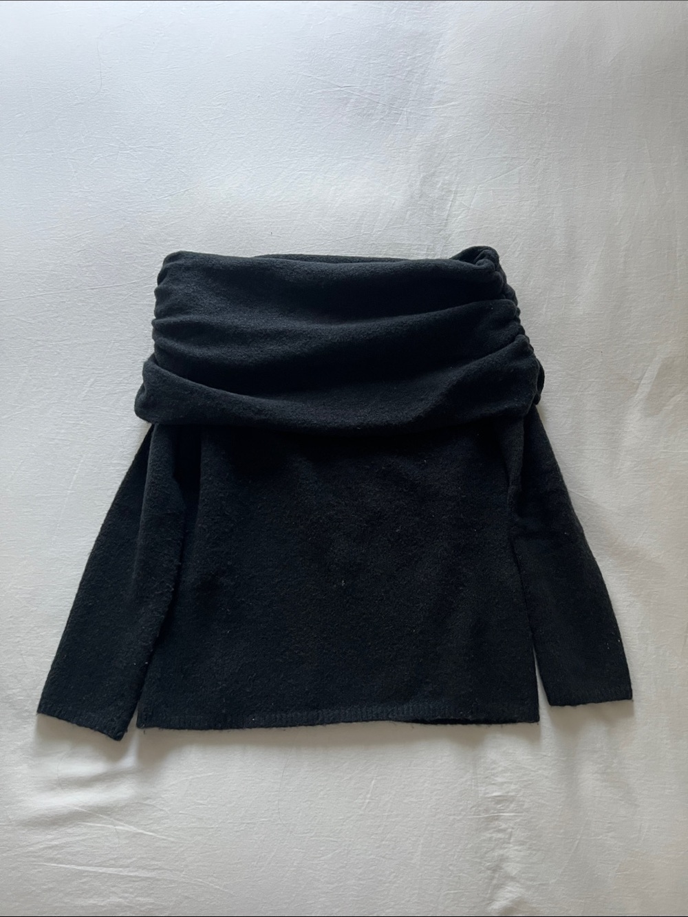 Abercrombie & Fitch Dark Grey Foldover Off the Shoulder Sweater Size XS